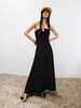 Mediterranean Vibes Black Linen Dress