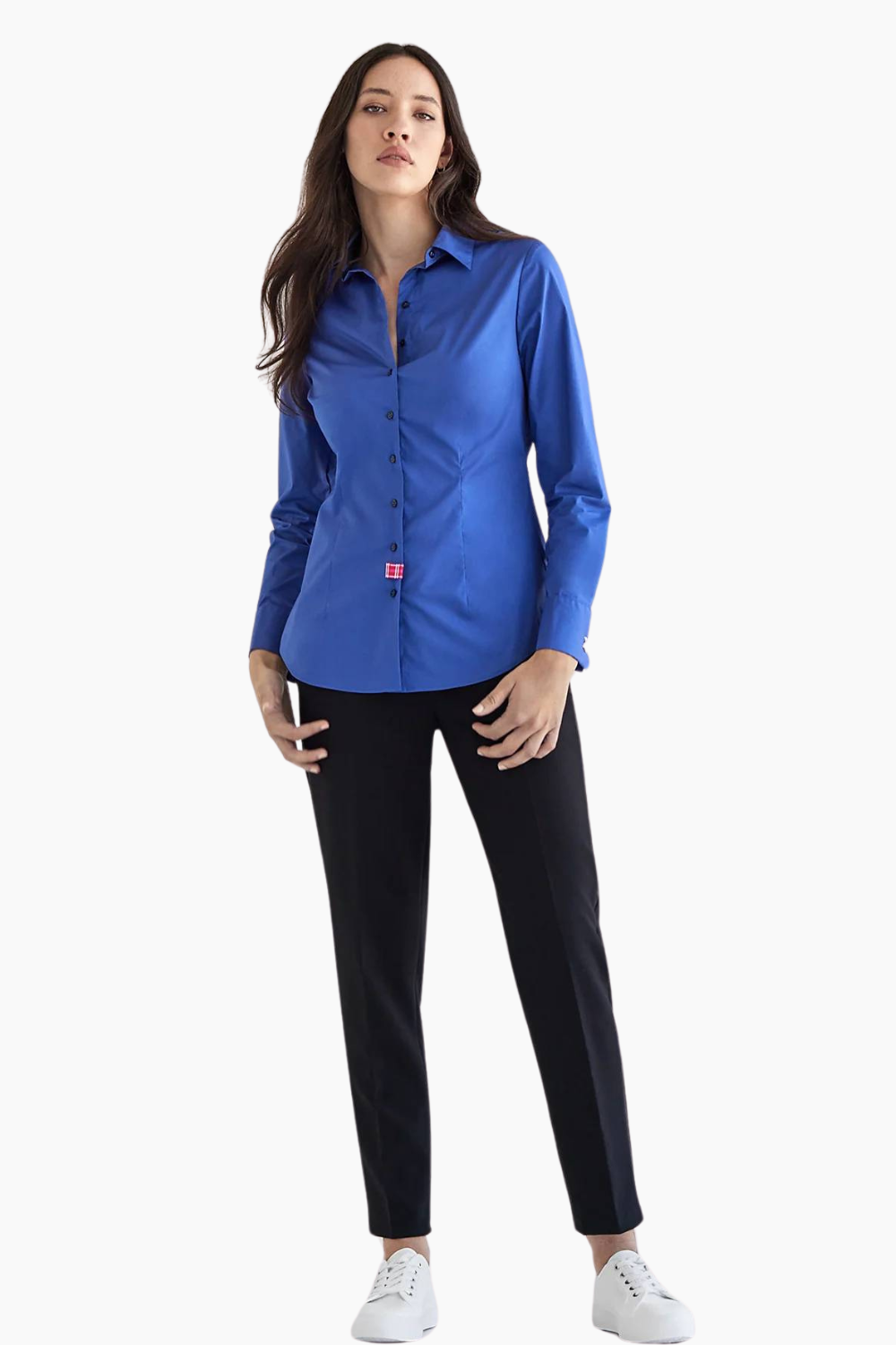 Theia Blue Cotton Shirt with French Cuffs