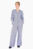 Sophia Tailored Check Linen And Cotton Pant