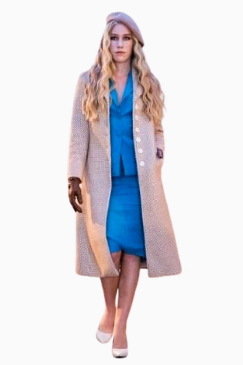 Aida Brown & White Feather Blend Coat