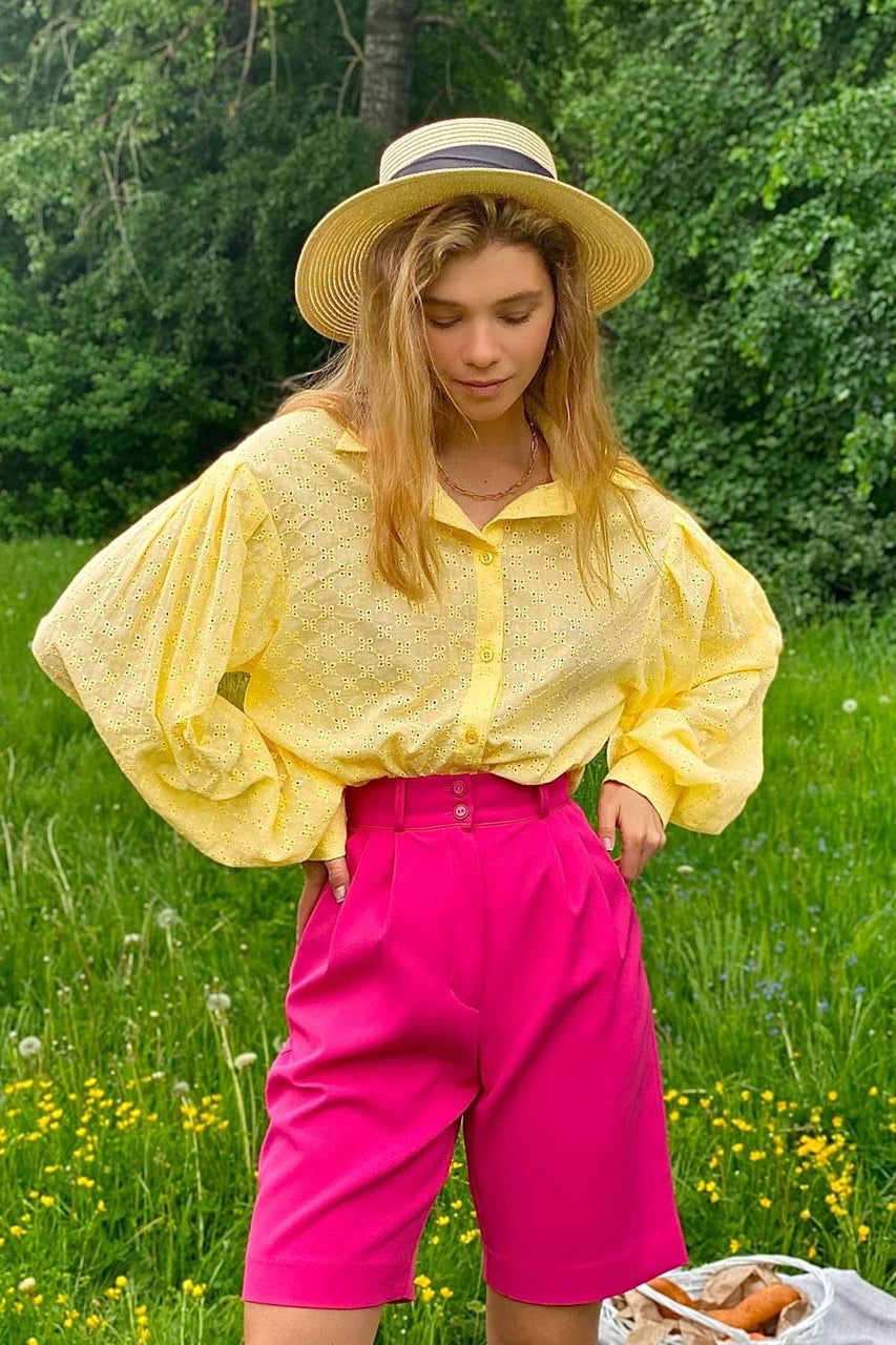The Dream Broderie Yellow Cotton Shirt