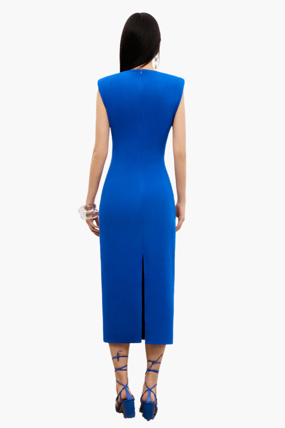 California Shoulder Pad Blue Dress