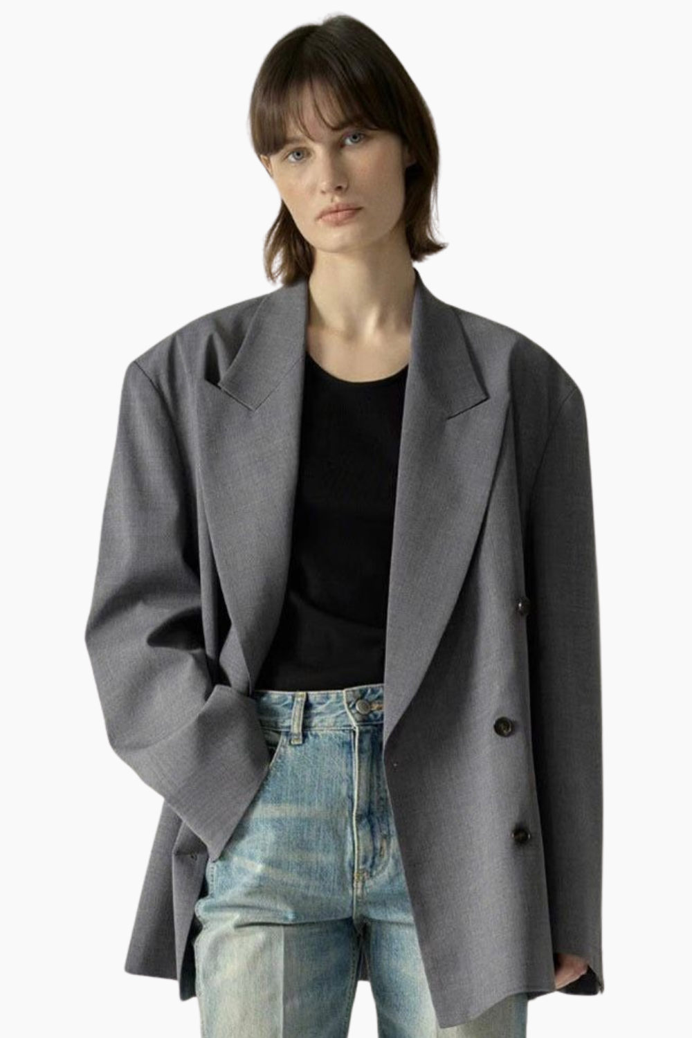 The Stylist Wool Blend Grey Jacket