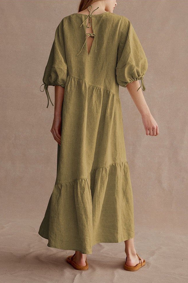 Olive Cotton Dress