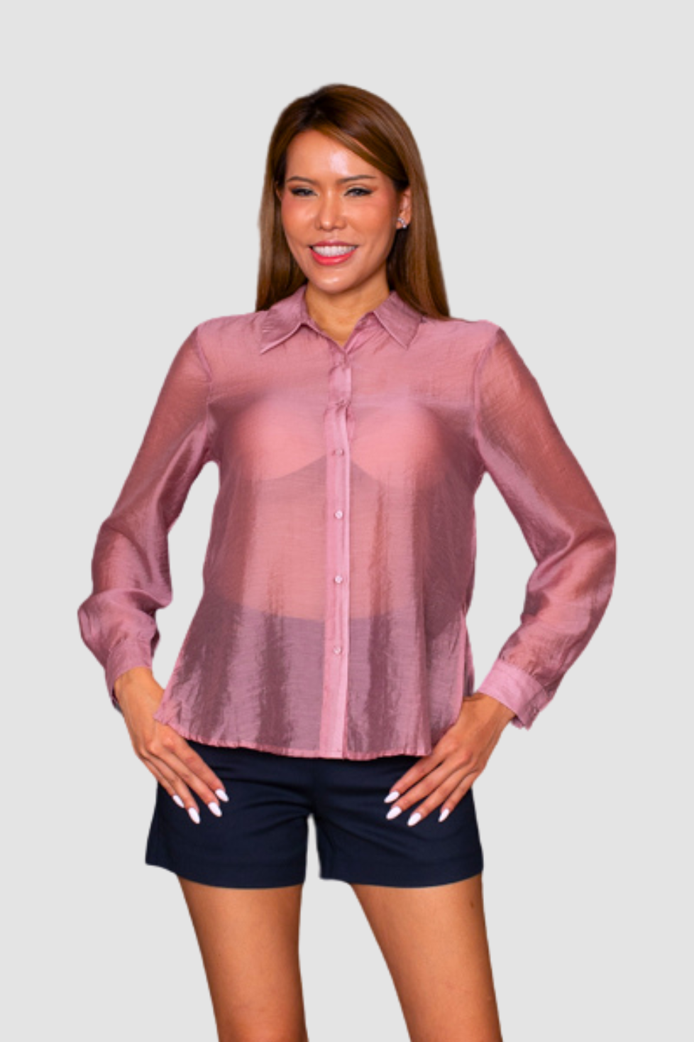 Charm Cotton and Tencel Pink Shirt